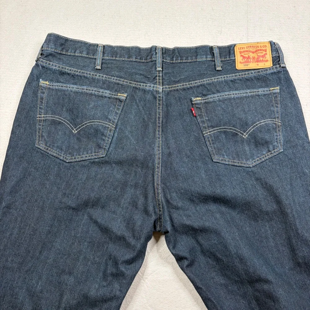 Levis 559‎ Relaxed Straight Jeans Mens 46x32 Dark Wash Indigo Denim
